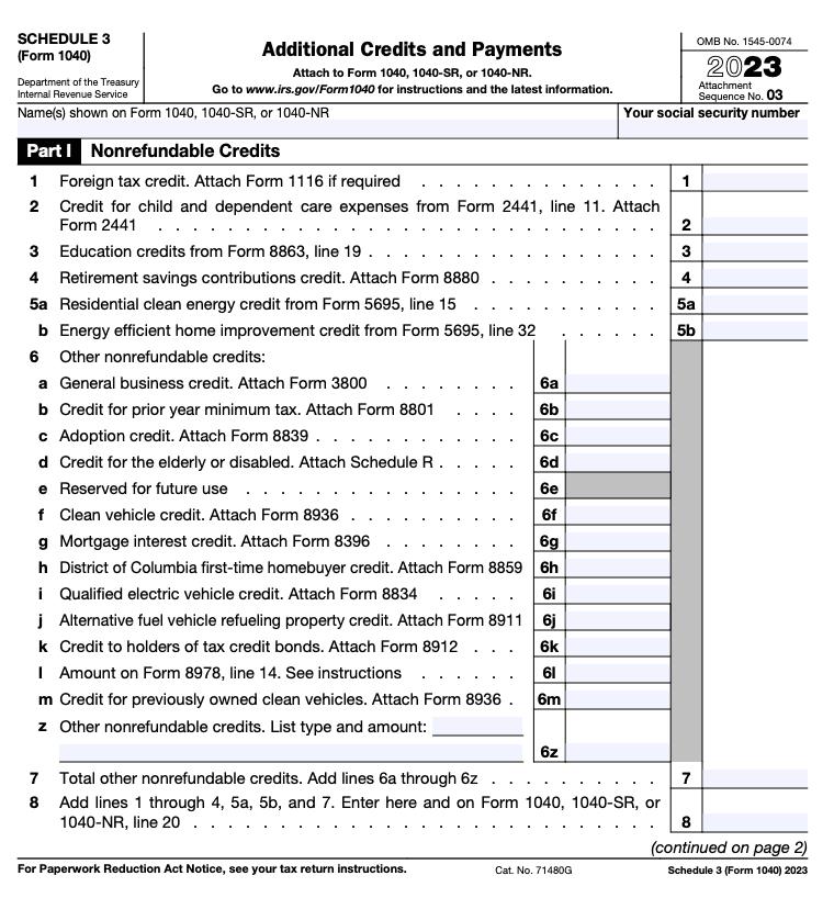 Schedule 3 (Form 1040)